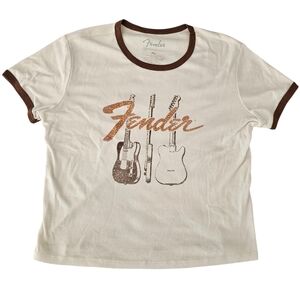 Fender Graphic T-Shirt Retro with Rhinestones Bling XL